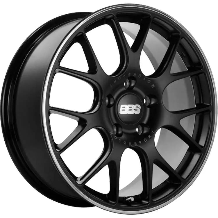 BBS CH-RII 21x9.5 5x112 Satin Black w/ Polished Stainless Steel Lip Wheel w/Motorsport Etch