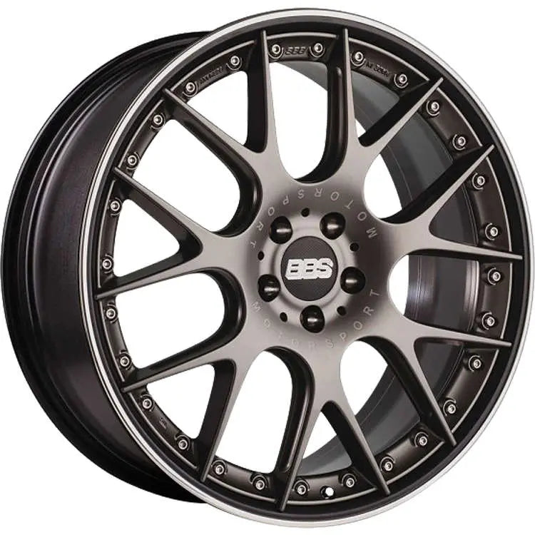 BBS CH-RII 21x9.5 5x112 ET30 PFS Platinum Center Black Rim SS Rim Protector Wheel w/Motorsport Etch