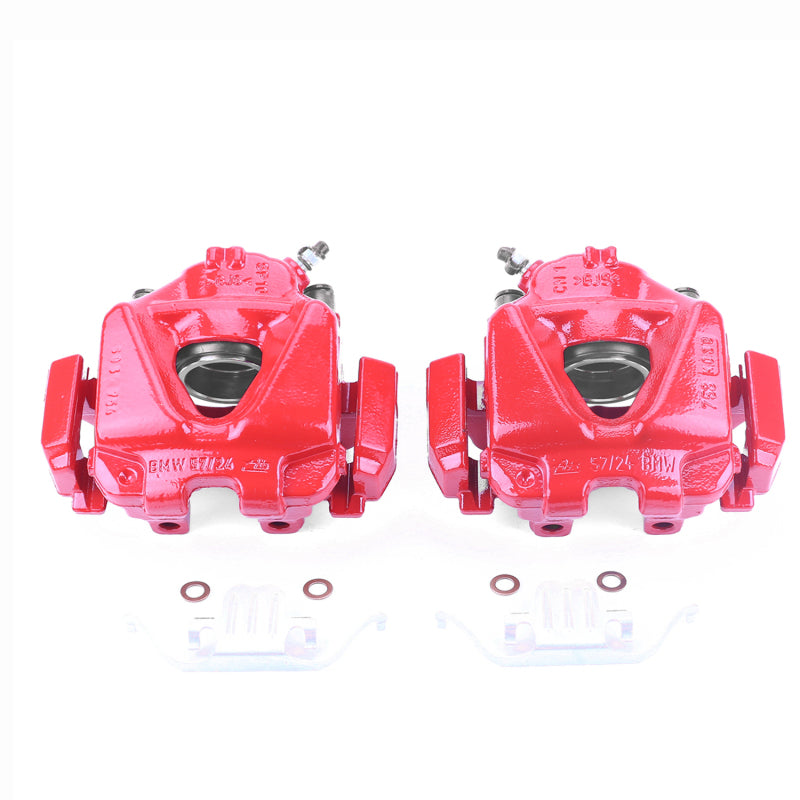 PowerStop Power Stop 08-13 BMW 328i Front Red Calipers w/Brackets - Pair