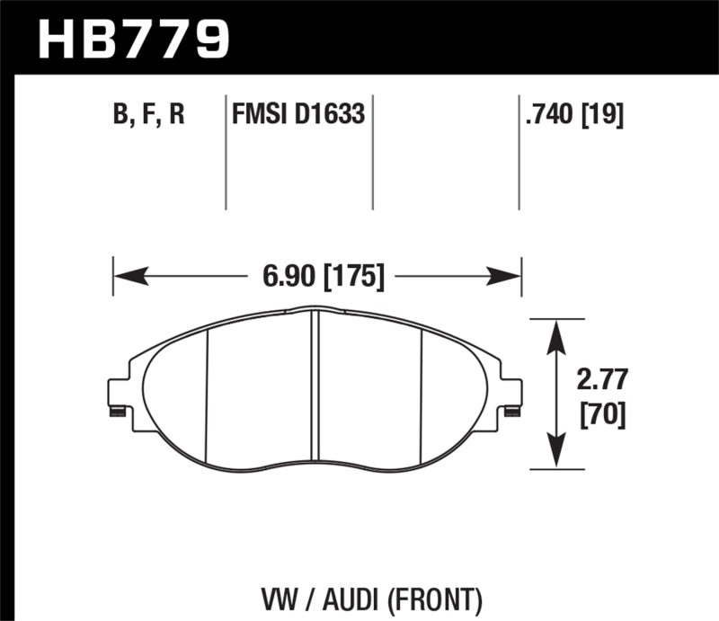 Hawk Performance 13-17 Volkswagen CC HP+ Front Brake Pads