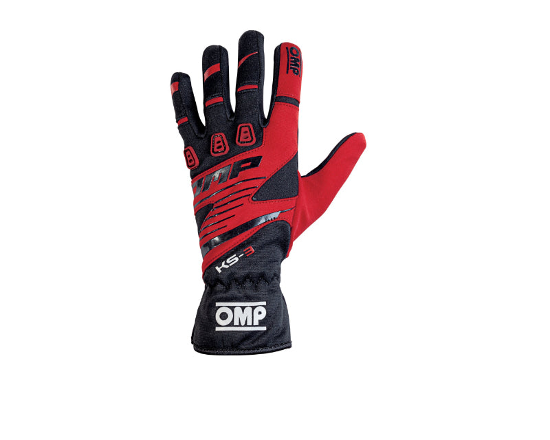 OMP Racing OMP KS-3 Gloves Black/Red - Size Xs