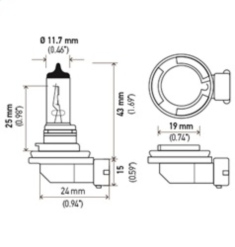 Hella Optilux H8 12V/35W XB Xenon White Bulb (pair)