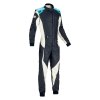 OMP Racing OMP Tecnica Evo Overall My21 Navy/Cyan - Size 44 (Fia 8856-2018)