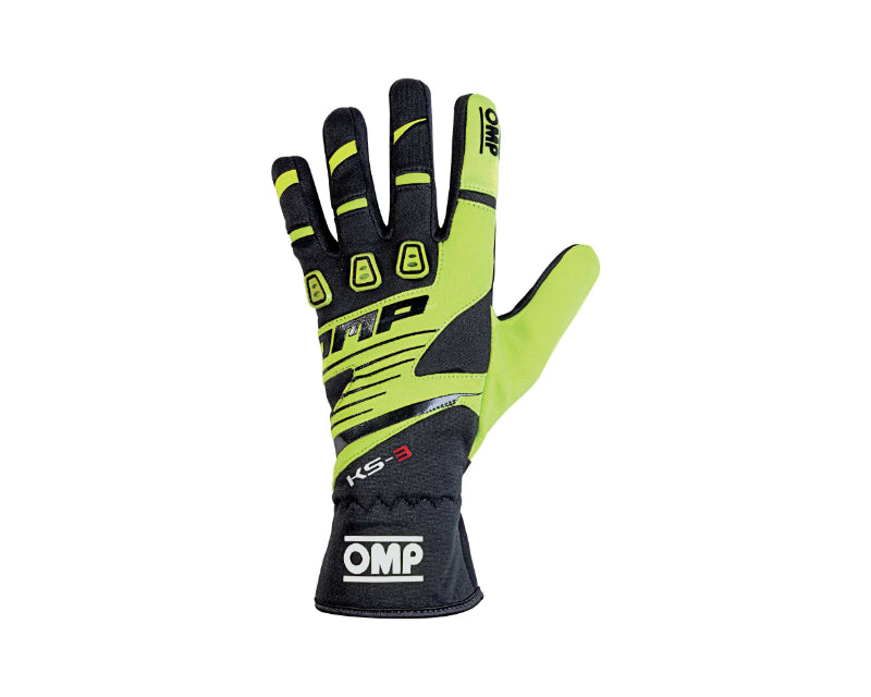 OMP Racing OMP KS-3 Gloves Yellow/Black - Size Xs