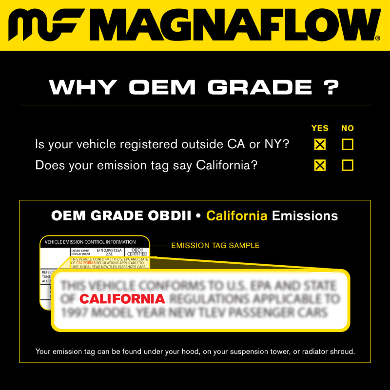 Magnaflow MagnaFlow Conv Univ 2in Inlet/Outlet Ctr/Ctr Round 9in Body L x 5.125in W x 13in Overall L 49 State